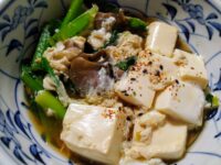 豆腐と小松菜の卵とじ